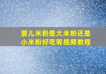 婴儿米粉是大米粉还是小米粉好吃呢视频教程