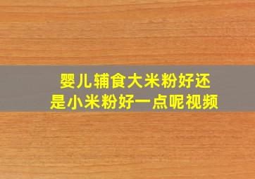 婴儿辅食大米粉好还是小米粉好一点呢视频