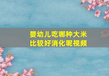 婴幼儿吃哪种大米比较好消化呢视频