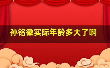 孙铭徽实际年龄多大了啊