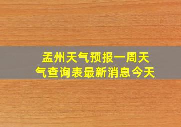 孟州天气预报一周天气查询表最新消息今天