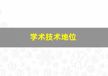 学术技术地位