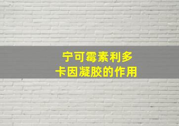 宁可霉素利多卡因凝胶的作用