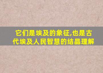 它们是埃及的象征,也是古代埃及人民智慧的结晶理解