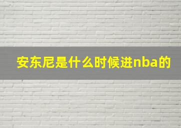 安东尼是什么时候进nba的