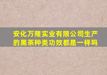 安化万隆实业有限公司生产的黑茶种类功效都是一样吗