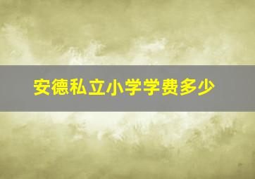 安德私立小学学费多少