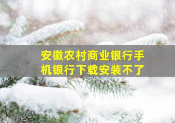 安徽农村商业银行手机银行下载安装不了