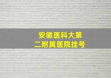 安徽医科大第二附属医院挂号