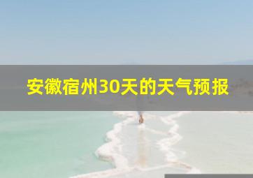 安徽宿州30天的天气预报