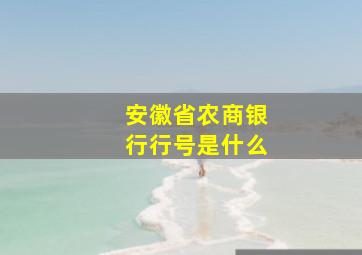 安徽省农商银行行号是什么