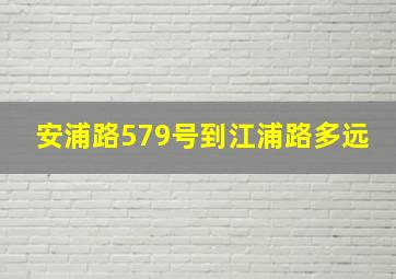 安浦路579号到江浦路多远