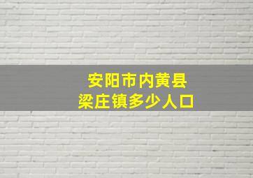 安阳市内黄县梁庄镇多少人口