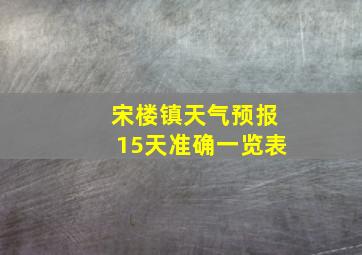 宋楼镇天气预报15天准确一览表