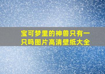 宝可梦里的神兽只有一只吗图片高清壁纸大全