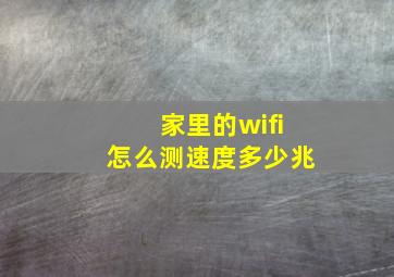 家里的wifi怎么测速度多少兆