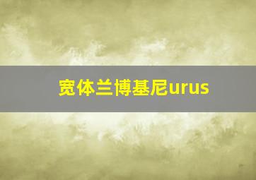 宽体兰博基尼urus