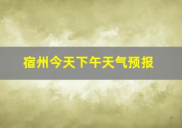 宿州今天下午天气预报