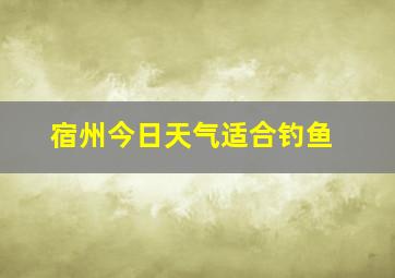 宿州今日天气适合钓鱼