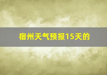 宿州天气预报15天的