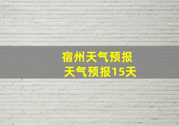 宿州天气预报天气预报15天