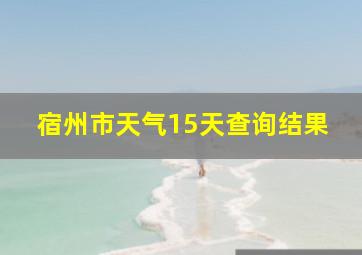 宿州市天气15天查询结果