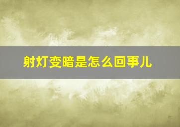 射灯变暗是怎么回事儿