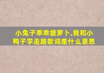 小兔子乖乖拔萝卜,我和小鸭子学走路歌词是什么意思