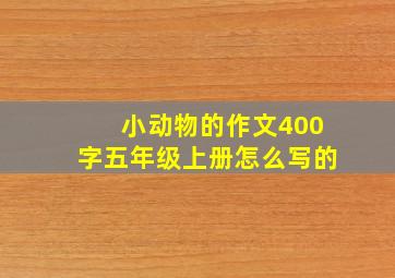 小动物的作文400字五年级上册怎么写的