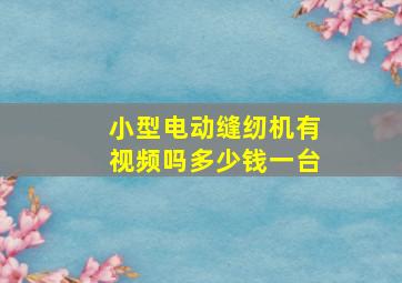 小型电动缝纫机有视频吗多少钱一台