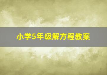 小学5年级解方程教案