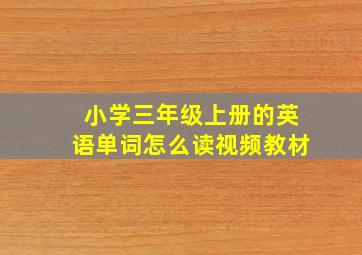 小学三年级上册的英语单词怎么读视频教材