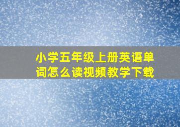 小学五年级上册英语单词怎么读视频教学下载