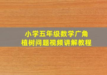 小学五年级数学广角植树问题视频讲解教程