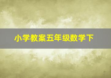 小学教案五年级数学下