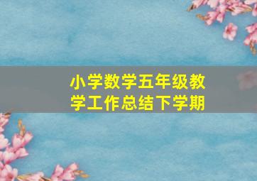 小学数学五年级教学工作总结下学期