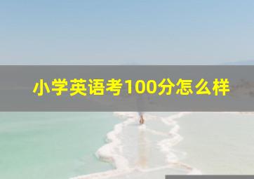 小学英语考100分怎么样