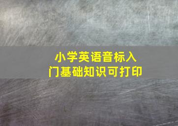 小学英语音标入门基础知识可打印