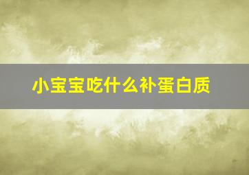 小宝宝吃什么补蛋白质