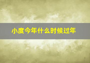 小度今年什么时候过年