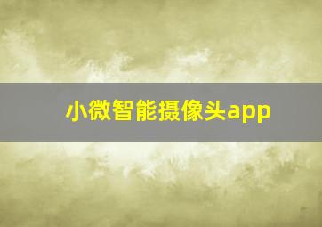 小微智能摄像头app