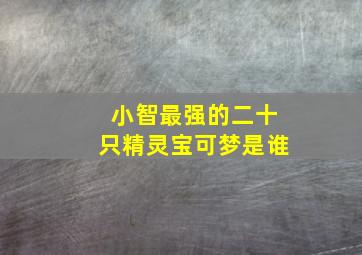 小智最强的二十只精灵宝可梦是谁