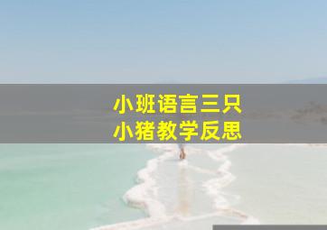 小班语言三只小猪教学反思