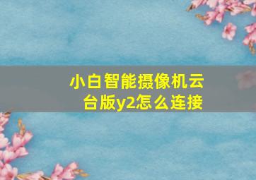 小白智能摄像机云台版y2怎么连接