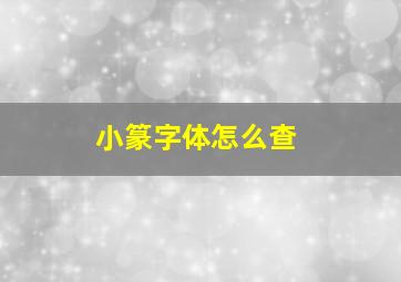 小篆字体怎么查