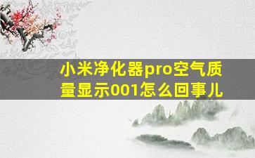 小米净化器pro空气质量显示001怎么回事儿