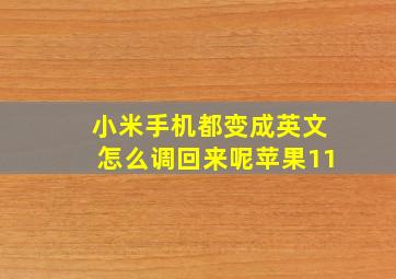 小米手机都变成英文怎么调回来呢苹果11