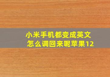 小米手机都变成英文怎么调回来呢苹果12