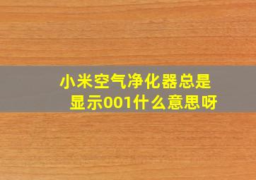 小米空气净化器总是显示001什么意思呀