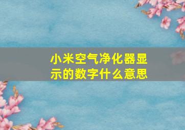 小米空气净化器显示的数字什么意思